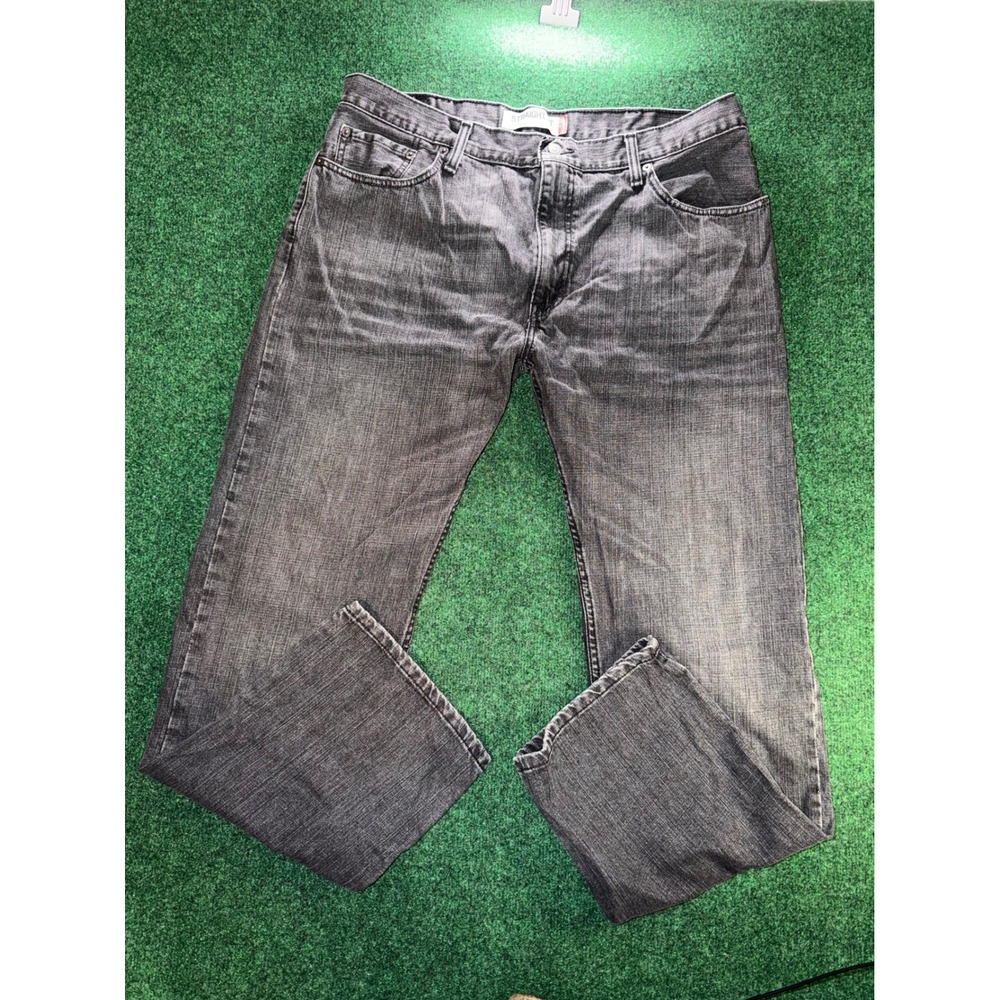 Levis 505 Regular Fit Straight Leg Jeans Mens 38x32 Faded Black Denim 100 Cotton